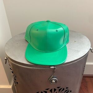 Green Leather Style SnapBack Cap